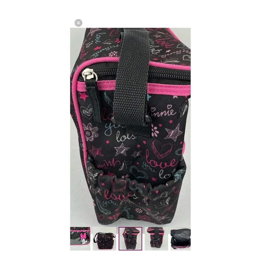 Disney Baby Minnie Mouse Black‎ Pink Lunch Bag Insulated Bag
